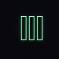 Three glowing green vertical bars on a black background