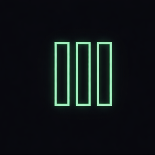 Three glowing green vertical bars on a black background